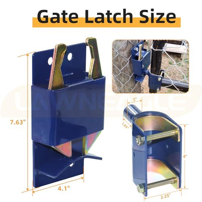 2 Pack Two Way Gate Latch – Blue Heavy Duty Farm Gate Latch | Fits Round Tube Gates with 1-5/8" to 2" Tubes – 2-Way Latch with Screws & Phillips Screwdriver, Ideal for Farms & Pastures - color: 2 Pack Blue 2-Way Gate Latch