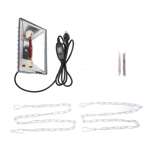 TARSHYRY Chicken Coop Heater, Adjustable Temperature Poultry Brooder Heat Lamp with Thick Protective Mesh and Hanging Chain, for Chicken Duckling Piglet (250w)