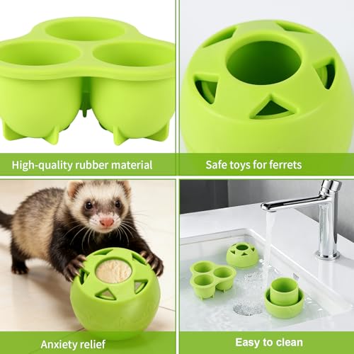 Pig Toys for Mini Pigs to Play with, Enrichment Toys for Pigs, Lick Ball Toy for Mini Pigs, Frozen Treat Molds & Slow Feeder Ball, DIY Freezable Rubber Lick Ball for Powder Slurry, Soft Food