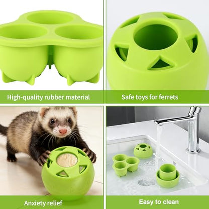 Pig Toys for Mini Pigs to Play with, Enrichment Toys for Pigs, Lick Ball Toy for Mini Pigs, Frozen Treat Molds & Slow Feeder Ball, DIY Freezable Rubber Lick Ball for Powder Slurry, Soft Food