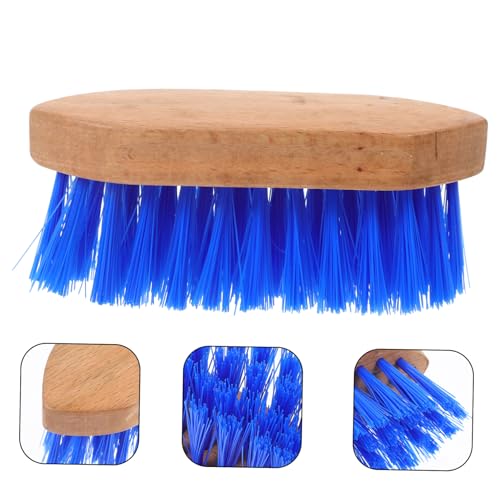 Mikikit Horse Grooming Brush Hard Bristles Handle for Cattle and Livestock Horse Fur Cleaning Comb for Shedding and Mud Removal