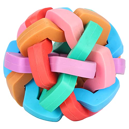 Zerodis Bell Ball Toy for Dogs Puppies Mini Pigs Interactive Squeak Pet Toy with Chew TPR Material Teething Relief Boredom Relief Training Fun (L) - size: L