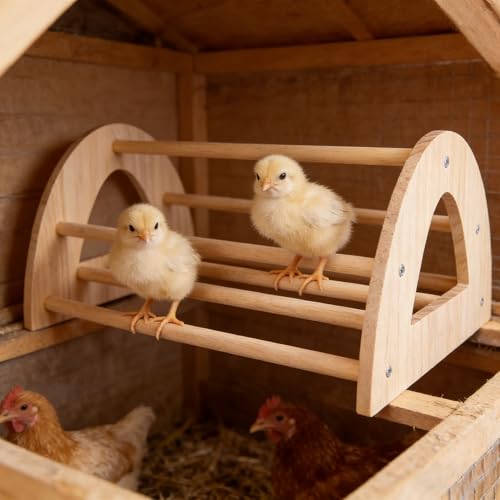 Large Wooden Chicken Perch, Chick Roosting Perch Wood Stand for Brooder, Chicken Toys for Coop and Brooder Chick Roosting Bar, Training Perch Toys for Large Bird - color: Chick Perch