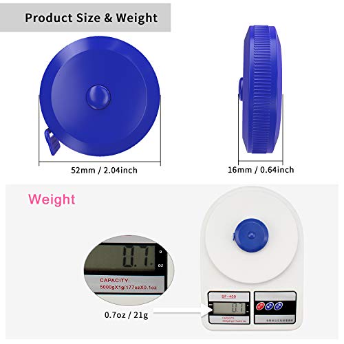 DiCUNO 60-Inch 1.5 Meter Soft and Retractable Tape Body Tailor Sewing Craft Cloth Dieting Measuring Tape (3 Pcs of Blue with Soft tape) - color: Blue*3pcs