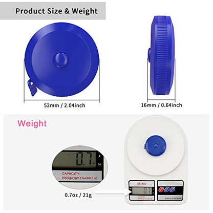 DiCUNO 60-Inch 1.5 Meter Soft and Retractable Tape Body Tailor Sewing Craft Cloth Dieting Measuring Tape (3 Pcs of Blue with Soft tape) - color: Blue*3pcs