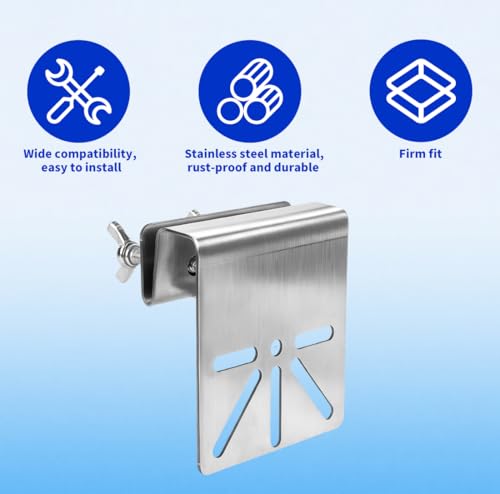 Universal Gutter Mount for Security Cameras, Durable Stainless Steel Surveillance Camera Mount No Drill Monitor Mounting Bracket with Screws Nuts & Washers