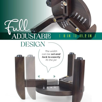 2 Pack Drink Dispenser Stand Adjustable Width from 8" to 11.2" Wide - Beverage Jar and Water Plastic Jug Holder - to Plant Flower Pots - Adjustable up to11.2-inch Wide (For 5-Gal Jug 8"-11.2") - Walnut Color - color: Width: For 8-11.2" Dispenser-Walnut Co