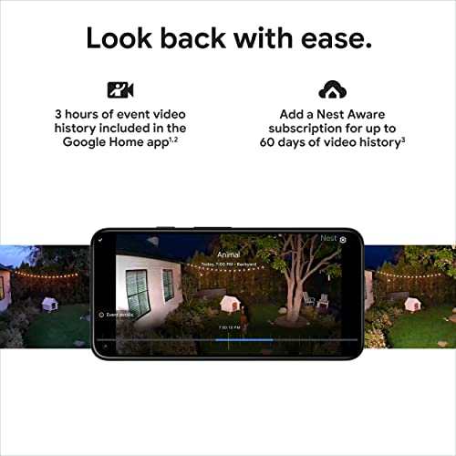 Google Nest Cam with Floodlight - Outdoor Camera - Floodlight Security Camera, White, 1 Count (Pack of 1) | Outdoor camera, camera with customizable floodlight, 1080 HDR video, night vision, 180° motion detection, Google Home app - size: 1 Count (Pack of