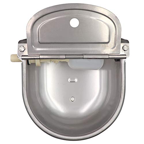 Livestock Water Trough Stainless Steel Automatic Waterer Bowl | Wall Mounted, with Float Valve and Drain Plug, Automatic Dog Water Bowl Outdoor, Suitable for Dogs Chickens Goat Pig Horse