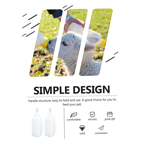 Abaodam 2L Calf Milk Bottle 2-Pack Nursing Bottle for Calves Kittens and Puppies Standard Neck for PET Nursing