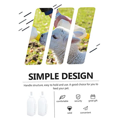 Abaodam 2L Calf Milk Bottle 2-Pack Nursing Bottle for Calves Kittens and Puppies Standard Neck for PET Nursing