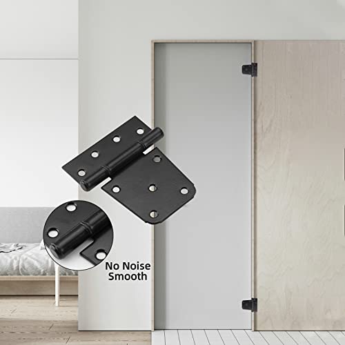 HOME MASTER HARDWARE 3-1/2 inch Heavy Duty T Hinge Gate Hinges Steel Black Finish with Screws 6-Pack (Black) - color: 6 Pack - Black