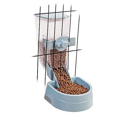 Oncpcare 1L Automatic Rabbit Food Dispenser, Rabbit Food and Water Bowls, Small Pet Feeder with Lid, Great for Rabbits, Ferrets, Cats, Birds - color: Blue