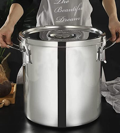 Milk Barrel, Milk Transport Bucket, 201 Stainless Steel Airtight Milk Can, Milk Bucket Wine Pail Oil Barrel Tea Canister Liquid Solid Container Storage W/Sealed Lid,20L,20L - size: 20L