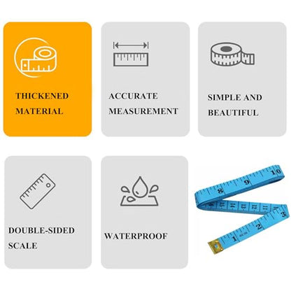 Soft Tape Measure Double Scale Measuring Tape Body Sewing Flexible Tailor Craft Vinyl Ruler for Weight Loss Medical Body Measurement, Has Centimetre Scale on Reverse Side (2pcs Blue -60 inch) - color: 2pcs Blue -60 inch