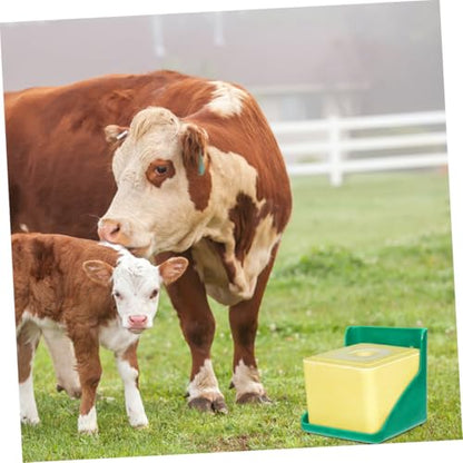 Happyyami 2pcs Salt Block Feeder Holder for Livestock Farm Salt Fodder Feeder Lid for Horse Goat Sheep