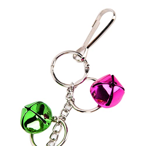 Pet Chicken Toy Mirror with Bells | Unbreakable Rooster Mirror for Chickens | Interactive Toy for Entertainment/Training | 5.3 Inch, 18.9 Inch Chain