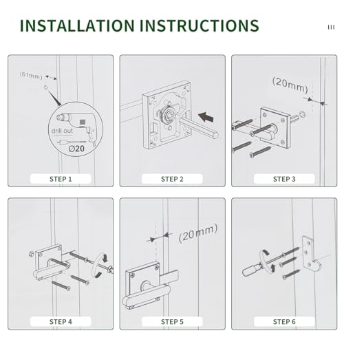 Double Side Gate Latch, Heavy Duty Left Swinging Door Latch Gate Hardware for Outdoor Fence, Wooden Gates, Pool Gate, Garden