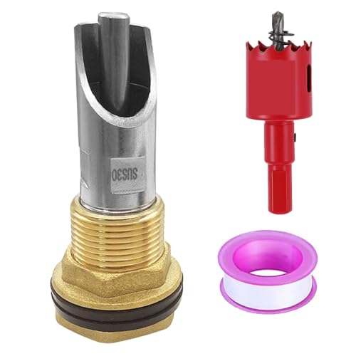 Automatic Pig Waterer Nipple System Stainless Steel for Barrel Kit Complete Set with Hog Water Nipples and Brass Tank Connectors for Sows Piglets Goats Brass 1pcs - color: Brass, size: 1pcs