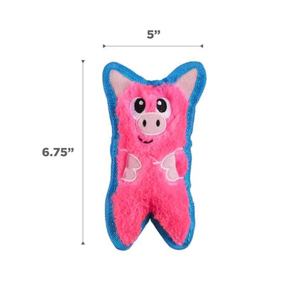 Outward Hound Durablez Minis – Squeaky Plush Dog Toy, No Stuffing for Less Mess, Interactive & Tough, Jumbo Squeaker, Puppies & Small Dogs, Pig, 6.8" (Pack of 2) - color: Pig, size: X-Small (Pack of 2)