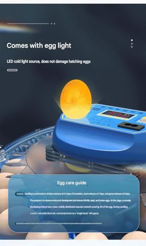 JUJOJB 12 Egg Incubators for Hatching Eggs, Egg Incubator with Temperature and Humidity Control, Egg Candler, Automatic Egg Turner, Clear Window Incubator for Chicks Duck Quail Eggs