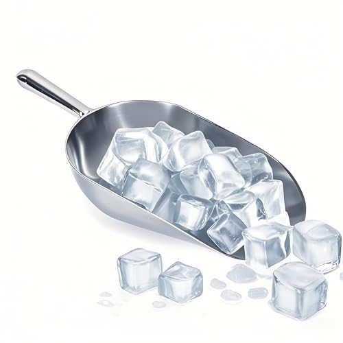 Heavy-Duty Cast Aluminum Kitchen Scoop - Rust-Proof, Ergonomic S-Handle Ice Cube Endurance Scoopfor Ice, Candy, Popcorn, Coffee Beans, Flour & Pet Food - Commercial-Grade Durable Design (XL（38oz）) - size: XL（38oz）