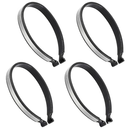QUUPY 4Pcs Grey High Reflective Cycling Trousers Clips, Elastic Safety Ankle Cuff Bands, Outdoor Reflective Gear for Bicycle Riding, Fishing, Camping and Daily Outdoor Activities