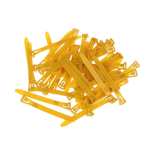 Adjustable Chicken Leg Bands 500Pcs Adjustable Chicken Leg Bands, 5-Color Reusable Poultry Marking Rings for Flock Tracking & Management, Durable(Yellow) - color: Yellow