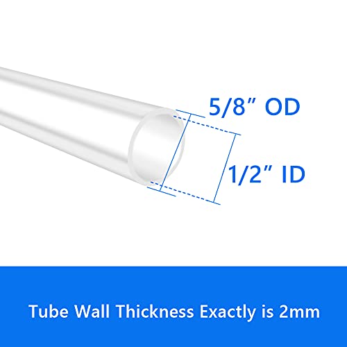 Quickun Silicone Tubing, 1/2" ID x 5/8" OD Food Grade Tubing High Temp Pure Flexible Silicone Hose Line Tube for Home Brewing, Wine Making, Beer Line, Kegerator, Aquaponics (3.28 Ft) - size: 1/2" ID-5/8" OD, style: 3.28Ft (1meter)