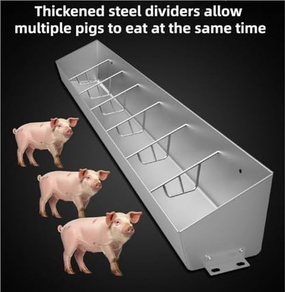 Hog Farm/Pig Barn Livestock Trough Feeder, Piglet Feeding Trough, Stainless Steel Pig Trough, for Pigs and Sheep(8.7x39.4in) - size: 8.7x39.4in
