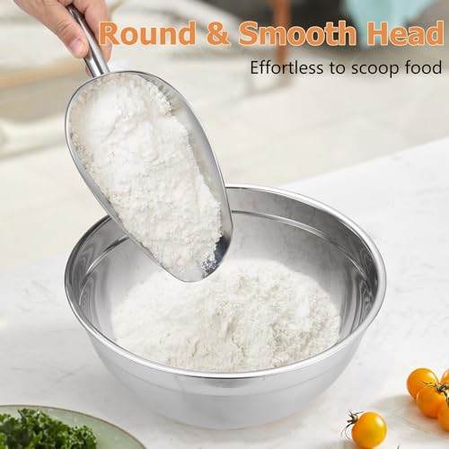 TeamFar Ice Scoop 24 oz, Stainless Steel Big Large Scoop, for Sweet Food Popcorn Flour, Healthy & Heavy Duty - Dishwasher Safe - size: 24 oz