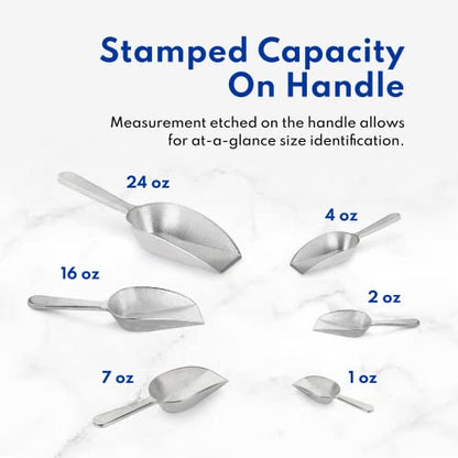 New Star Foodservice One-Piece Cast Aluminum Flat Bottom Bar Ice Flour Utility Scoop, 7-Ounce, Silver - size: 7-Ounce