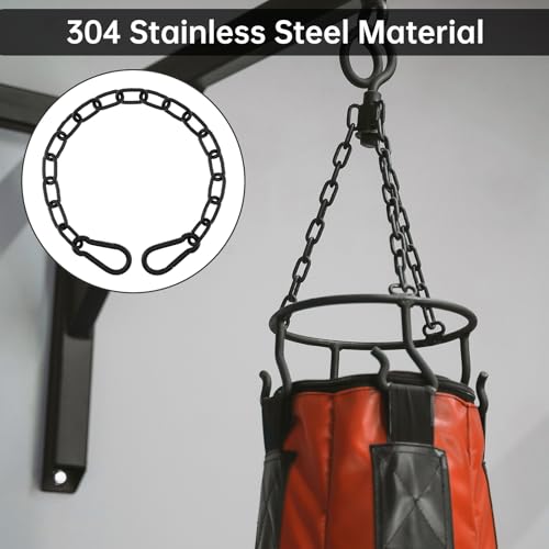 Gate Chain Lock for Outdoor Fence,304 Stainless Steel Gate Chain 20" x 13/64" with Both-Ended M8 Carabiners,Chain Link Latch Lock for Wooden Fence Pet Cages (20" x 13/64", Piece, 1) - size: 20" x 13/64"