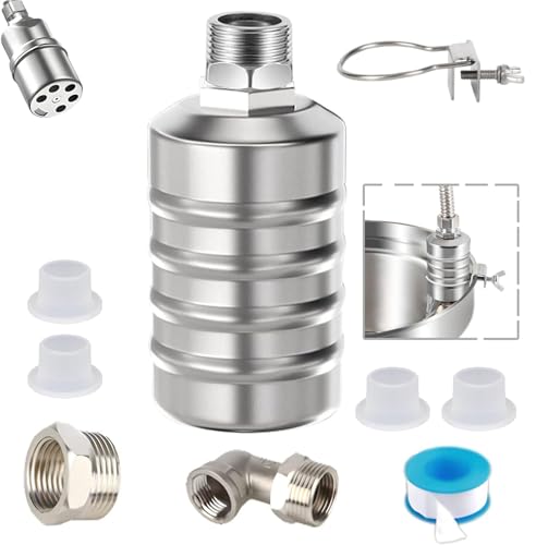 Auto Water Level Control Float Valve 1/2" 3/4" - 304 Stainless Steel, No Pump Needed for Water Tanks, Fish Ponds, Livestock Troughs, Hydroponics, Pool(1 Pack Short) - color: 1 Pack, size: Short
