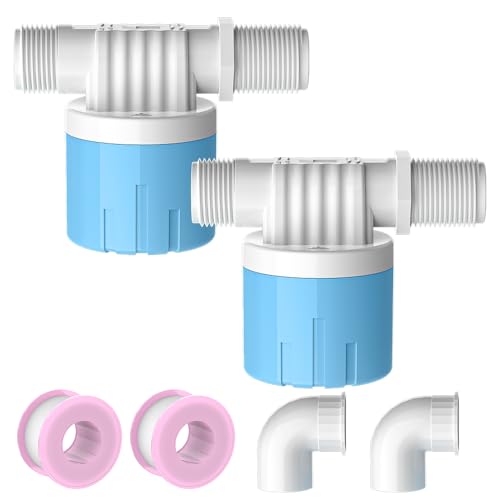 2 Pack 3/4 Float Valve for Water Tank,Aquapulse Water Float Automatic Water Level Control Aqua Pluse Trough Blue Plastic Float Valve Switch for Pool,Pond,Livestock(side inner) - size: 3/4" side inner