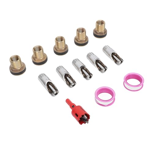 Asixxsix Waterer, Stainless Steel Automatic Nipple Waterer, Nipple with Brass Connectors and Sealing Tapes for Pigs Goats Swine
