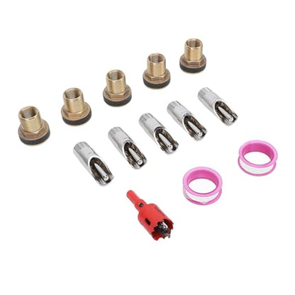 Asixxsix Waterer, Stainless Steel Automatic Nipple Waterer, Nipple with Brass Connectors and Sealing Tapes for Pigs Goats Swine