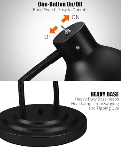 Food Heat Lamp, Heating Lamp with Flexible Arm, 250W Bulb x 3-5000 Hours Rated, Commercial Food Warmers for Buffet, Parties, Fast Food, (Black) - color: Black, size: Double-Head