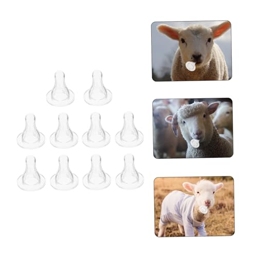 10pcs Replacement Nipples for Lambs Pigs and Livestock Safe Silicone Feeding Pacifiers for Bottles for Animal Feeding Supplies