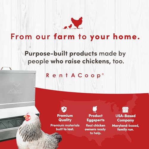 RentACoop Metal Trough Feeder with Lid & Rain Cover – Galvanized Steel, Gravity-Fed, Side View Window, Adjustable Grate for Easy Cleaning – Suitable for Chickens, Ducks, Poultry & More – 25lb Capacity - size: 25LB Capacity