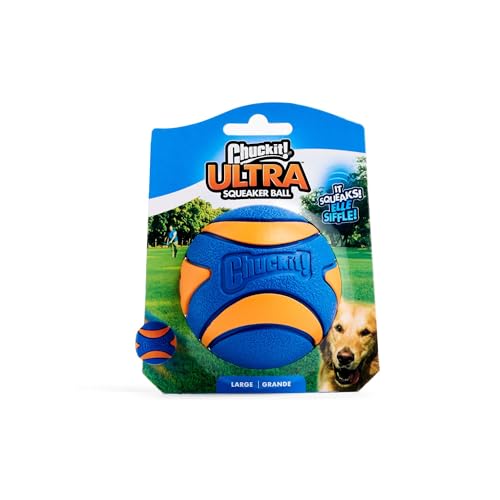 Chuckit! Ultra Squeaker Ball Dog Toy, Large (3 Inch) 1 Pack, for Large Breeds - color: Squeaker, size: Large