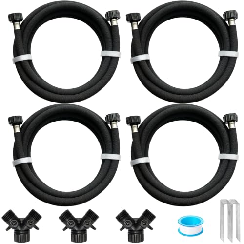 AMRITA Soaker Hose KIT,1/2inch 15ft 4Pack Rubber Garden Hose 70% Water Saving,Black Heavy Duty Soaker Hose For Garden Lawn,Garden Raised Beds.(1/2-15FTX4) - color: 1/2"×(15FT)×(4PCS)