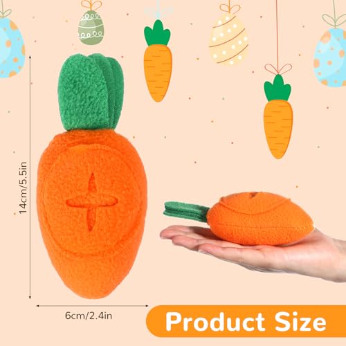 3 PC Rabbit Treat Dispenser Food Hider Carrot Shape Enrichment Toys Washable Snuffle Ball Slow Feeder PuzzleToy for Small Animal Ferret Squirrel Ferret (3PC)