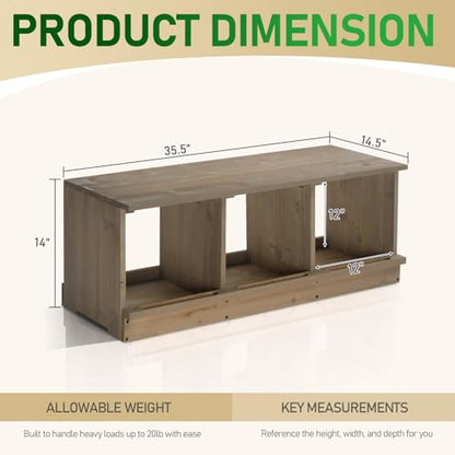 Outvita Nesting Boxes for Chickens 3 Compartments, Wood Chicken Nesting Box Wall Mount, Versatile Use Nest Box for Chicken Coop, Easy to Assemble for Chickens, Hens, Ducks - color: 3 Compartments