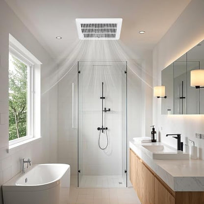 COSTWAY Bathroom Exhaust Fan, Ceiling Mount Ventilation Fan with Galvanized Sheet Housing, 4 Inch Duct Connector, 80 CFM 1.5 Sones Quiet Bath Vent Fan for Home, White - size: 80 CFM