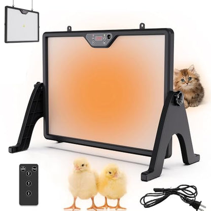 Upgraded Chick Heating Plate with Adjustable Height & Angle, Thermostatic Control Chick Warmer Pad for Enclosed Indoor Space – Ideal for Chicks, Ducklings, Quail, and Birds - size: 11.0"L x 12.0"W x 8.9"H