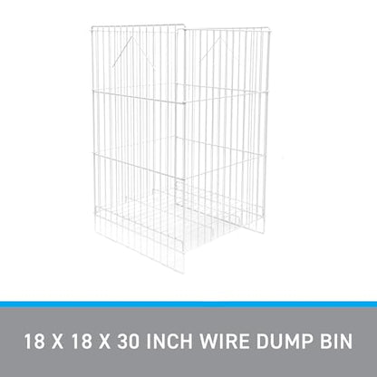 SSWBasics White Wire Dump Bin - 18" X 18" X 30"