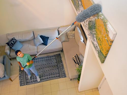 30 Foot High Reach Telescoping Duster Kit and Vinyl Siding Brushes with 5-24 ft Extension Pole // High Ceiling Cleaning and Window Washing kit // Exterior & Interior House and Gutter Cleaning Brush - size: 24 feet