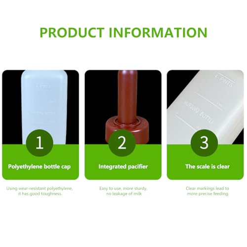 Nipple Calf Feeding Bottle with Large Capacity and Comfort Handle for Farm Animal Livestock Nursing Use Long Nipple Livestock Bottle - color: Vertical 4 liter int