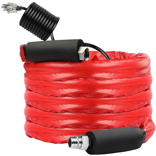 13FT，26FT，50FT RV Heated Drinking Water Hose | Water Line Freeze Protection -45°C（-49°F）Heat Garden Hoses,Water Hose for Winter Includes Adapter for Connection to Either End of Hose - size: 13 FT